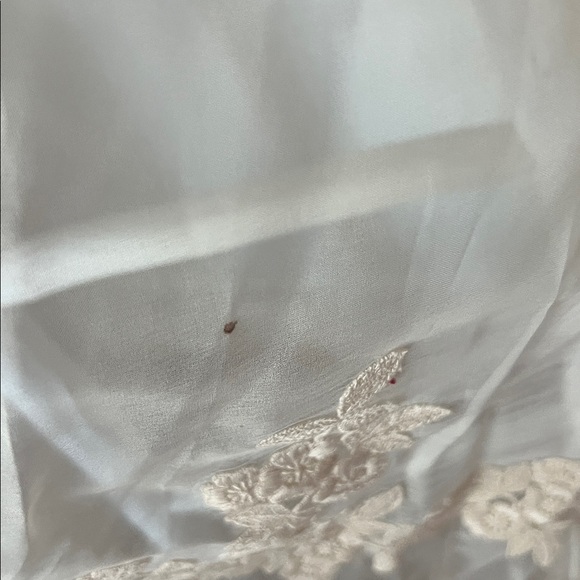 Stunning Vintage High Neck Floral Lace Ivory Wedding Dress XS with Veil - Picture 8 of 16